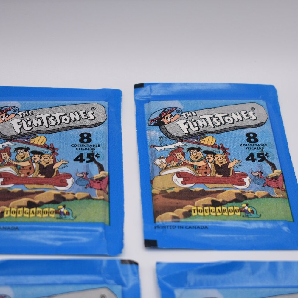 8x The Flintstones 8 Collectable Stickers Pack Tougaroo Vintage English/French - Picture 5 of 10